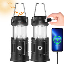 Lanntairn Champála Gréine Mini In-athluchtaithe – Lanntairn LED Inaistrithe, Fillte le haghaidh Campála, Briseadh Cumhachta, Siúlóide &