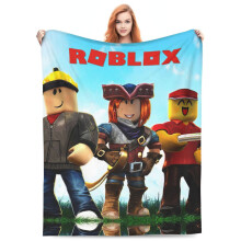 Barn Roblox-filt Spel Roblox-plädar Supermjuk lätt sängfilt Roblox-filt för pojkar flickor tonåringar