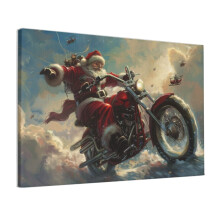 30x43 cm canvas: Galopperande jultomteposter – Modern festivaldekor för vardagsrum, man cave, kök och kaféer