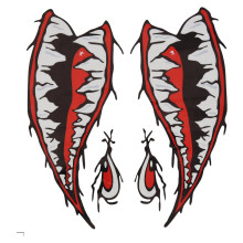 2PCS Waterproof Vinyl Decal Teeth for Kayak Boat Car Truck Sticker DIY Funny Rowing Sticker