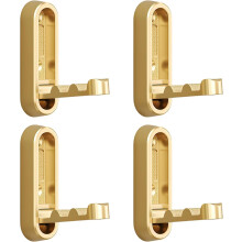 Opvouwbare wandhaken set (4 stuks, goud) – Stevige, ruimtebesparende, decoratieve handdoekhangers | Geschikt voor badkamer en slaapkamer