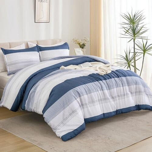 Σετ παπλωμάτων King σε χρώμα Mineral Blue – 3 τεμάχια, ελαφρύ, αφράτο, εναλλακτικό 1