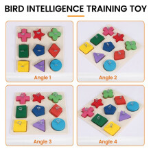 Bird Intelligence Training Toy Educational Toys Wooden Block Puzzle Toy for Small and Medium Parrots and Birds