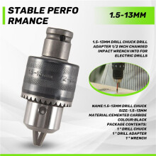 1.5-13mm Drill Chuck Drill Adapter 1/2 Inch Changed Impact Wrench Into for Electric Drills
