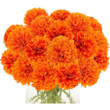 Kunstige krysantemum silkeblomster 20 stk.
