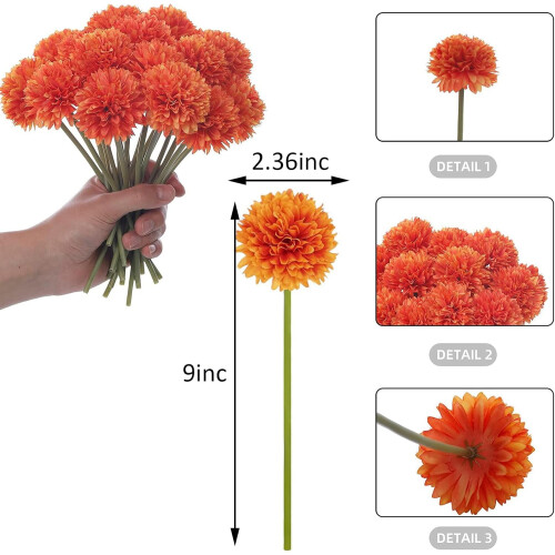 Kunstige krysantemum silkeblomster 20 stk. 1