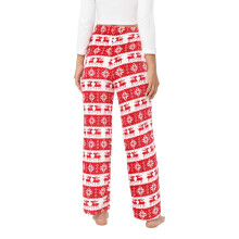 Flanelli-pyjamahousut naisille, lounge-alaosat taskuilla, kevyet löysät lenkkeilyhousut, jouluiset lämpimät talvihousut, punaiset, US6