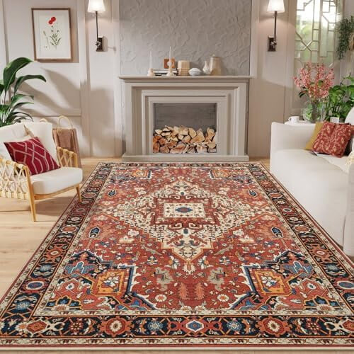 Vintage orange 12x1,8 m tæppe – maskinvaskbar chenille 2