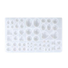 Silicone Resin Mold Oval Teardrop Square Heart Round Shapes for Polymer Clay Crafting Resin Epoxy Pendant Earrings Making Casting DIY Mold