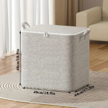1 Saco Organizador Doméstico de Grande Capacidade em Material Não Tecido, Ideal para Guarda-Roupa, Roupas, Edredons e Brinquedos.
