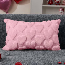 Putetrekk til Valentinsdagen, 12x20, rosa hjerter, dekor, rosa putetrekk til korsryggen, dekorasjoner til Valentinsdag, høytidsdekor, trekk til