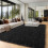 Black fluffy shag area rug 5x7 feet 8