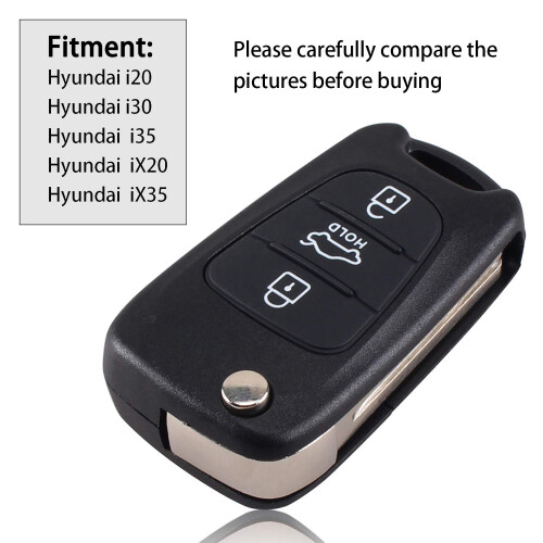 3 Buttons Flip Folding Remote Key Shell Case for  I20 I30 I35 IX20 IX35 2