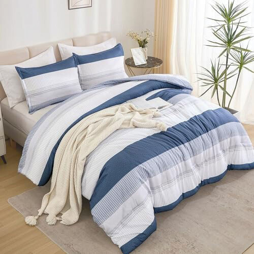 Σετ παπλωμάτων King σε χρώμα Mineral Blue – 3 τεμάχια, ελαφρύ, αφράτο, εναλλακτικό 2