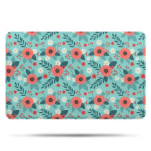 Tappeto da bagno floreale Pioneer Flower, tappetino antiscivolo in microfibra con retro in gomma, morbido, 51x81 cm, compatibile con tutti i