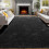 Black fluffy shag area rug 5x7 feet 2