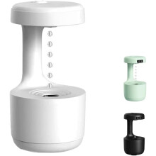 Umidificatore a fungo antigravità, nebulizzatore a levitazione, fontana a pioggia ultra silenziosa per camera da letto - Bianco (1 pezzo)