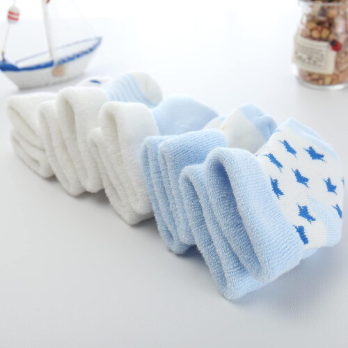 Unisex κάλτσες Terry για μωρά, σετ των 5 τεμαχίων για αγόρι και κορίτσι, ζεστές 2