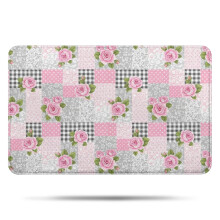 Tappeto da bagno floreale Pioneer Flower, tappetino antiscivolo in microfibra con retro in gomma, morbido, 43x68 cm.