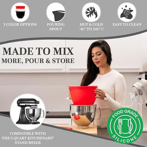 Silikonfoder för KitchenAid 5Qt mixers med tilthuvud 2