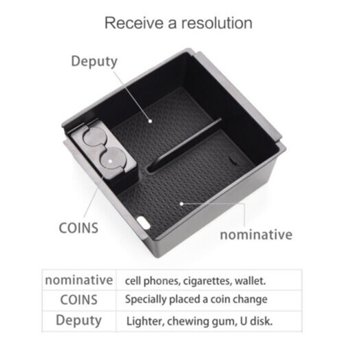 Armrest Box Storage for  D-MAX MU-X 2012 - 2019 DMAX MUX Tidying Box BLACK 2