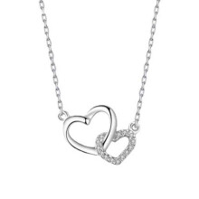 Collana con doppio cuore, ciondolo alla moda, regalo per due persone innamorate D3NEW H0O9