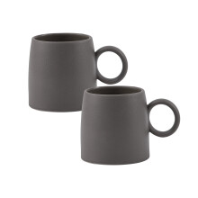 Bico Reactive Glaze mørkegrå krussæt, sæt med 2, tåler mikrobølgeovn og opvaskemaskine, til kaffe, varm chokolade, mælk