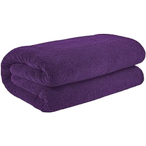 Drap de bain extra large 100 % coton (40 x 80 cm), serviette de bain turque extra large, violet 1