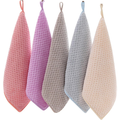 Prosoape de mână cu bucle de agățare – 25x25cm, pachet de 5 2