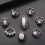 Bunte Cocktailringe, Sterlingsilber, Opal-Diamant 2