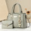 Vintage leren dameshandtas met portemonnee 2