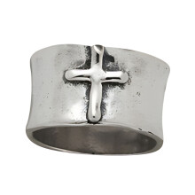 Retro Vintage Sølv Bredbåndsringe til Kvinder/Mænd Kryds Tommelfingerring til Kvinder