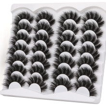 Nerzwimpern, flauschig, 20 mm lang, dramatisch, voluminös, dicht, 14 Paar