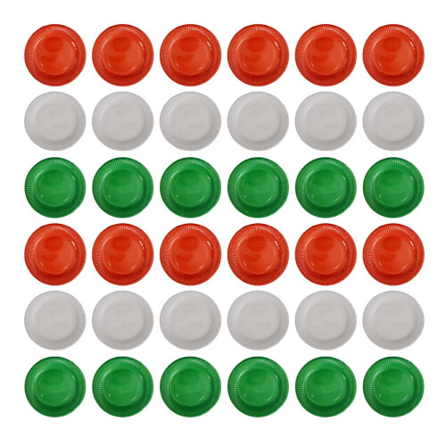 60 piatti di carta usa e getta per Natale (rosso/verde/bianco)