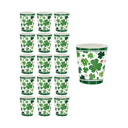 Service de table vert à motif trèfle pour la Saint-Patrick (16 pièces) 1