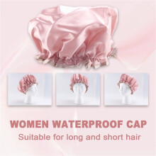 Doppel Lagige Dusch Haube Wasserdichte Kappe für Frauen Bad Langes Haar Dusch Haube Haar Bezug Lampen Schwarz Trockene Haar Kappe Champagner