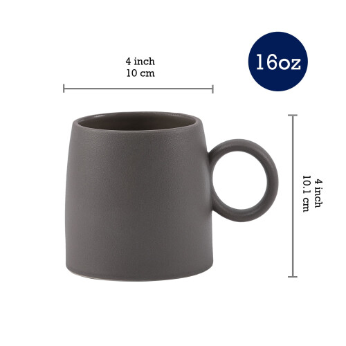 Σετ 2 Ίσιες Κούπες Bico Reactive Glaze Dark Grey, Κατάλληλες για φούρνο μικροκυμάτων και 1
