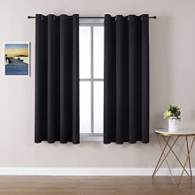Cortinas com ilhós e efeito blackout para quarto e sala de estar - Conjunto de 2 painéis com isolamento térmico e cortinas que bloqueiam a luz