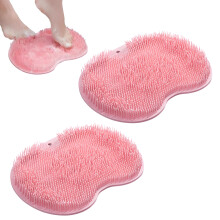 ACDANC 2-teiliger Silikon-Duschschwamm, Fuß- und Rückenpeeling, 8,3 x 11,4 Zoll, Rosa – kompatibel mit Standardduschen