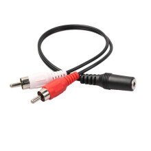 Cavo audio AUX adattatore da jack stereo femmina da 3,5 mm (1/8") a 2 jack RCA maschio. DECO Z2F7