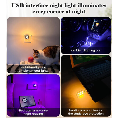 Φως αυτοκινήτου USB Retro, φωτισμός LED με έλεγχο αφής, φορητό νυχτερινό φως για 2