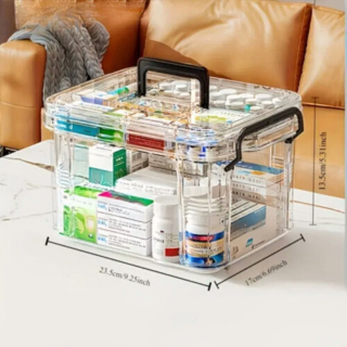 Pratico e trasparente porta medicinali, ideale per casa e viaggi, con facile accesso. 1