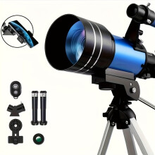 Telescop portabil 150X pentru adulți, diafragmă de 70 mm, trepied, adaptor de telefon, oculare și lentilă Barlow — Ideal pentru observarea