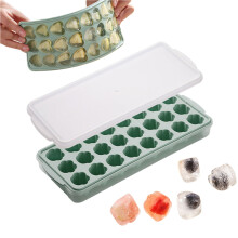 Vassoi per cubetti di ghiaccio di alta qualità, stampi in silicone con coperchio, 24 vassoi per cubetti di ghiaccio, stampi riutilizzabili per