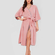 Accappatoi da donna in spugna di cotone, extra lunghi, morbidi, ideali per gli amanti della moda, perfetti per la notte o per dormire. Accappatoi