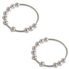 Sølvperlet spinnerring for kvinner og menn – Unisex angstlindrende fidget-smykker | Sølv minimalistisk design for daglig ro og stilig komfort