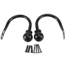 Set of 2 Metal Decorative Curtain Hold Backs, Wall Mounted Window Drapery Tiebacks for Bedroom, Livingroom, Office Come with Screws, Black