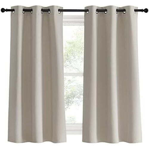 Blackout Curtains 34" x 60" with Silver Grommets, 2 Pack 1