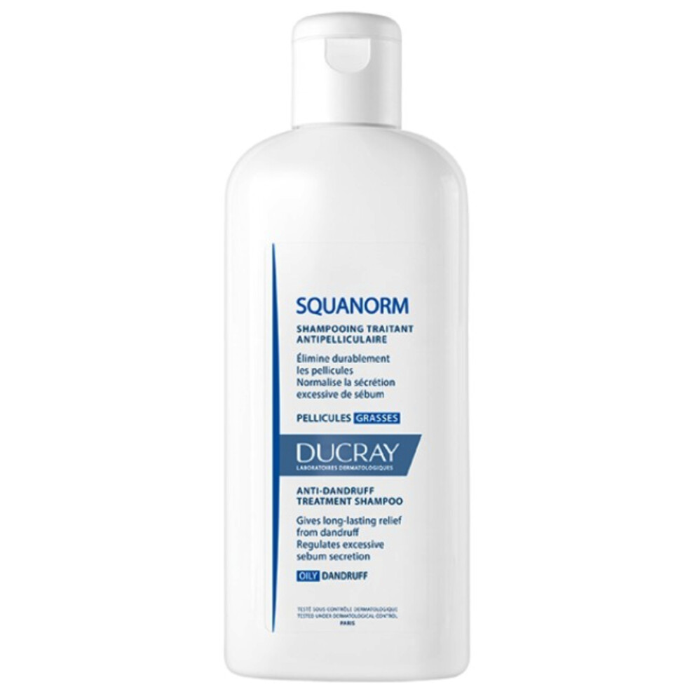 Ducray Squanorm Dry Dandruff Shampoo |Reduces flakes, dryness, & scalp irritation |Promotes healthier scalp  - 200ml