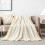 Κουβέρτα Fleece Twin 60x80", Μπεζ – Μαλακή, Βελούδινη, Ζεστή, Άνετη Ριχτάρι με Κρόσσια Pompom 2
